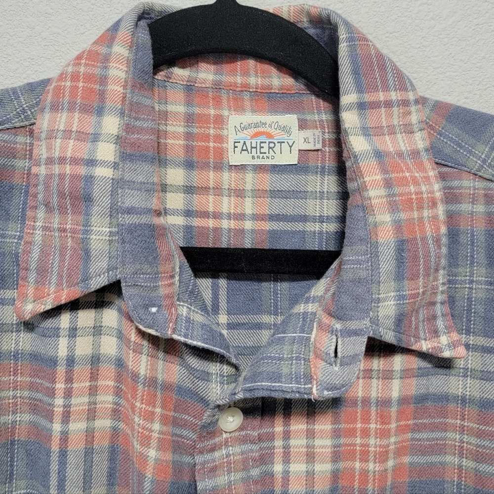 Faherty Classic Spring Lightweight Plaid Button U… - image 2